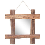 Vidaxl mirror wood blocks 50x50 cm Recycled teak natural