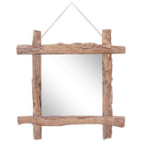 Vidaxl miroir en bois blocks70x70 cm teck recyclé naturel