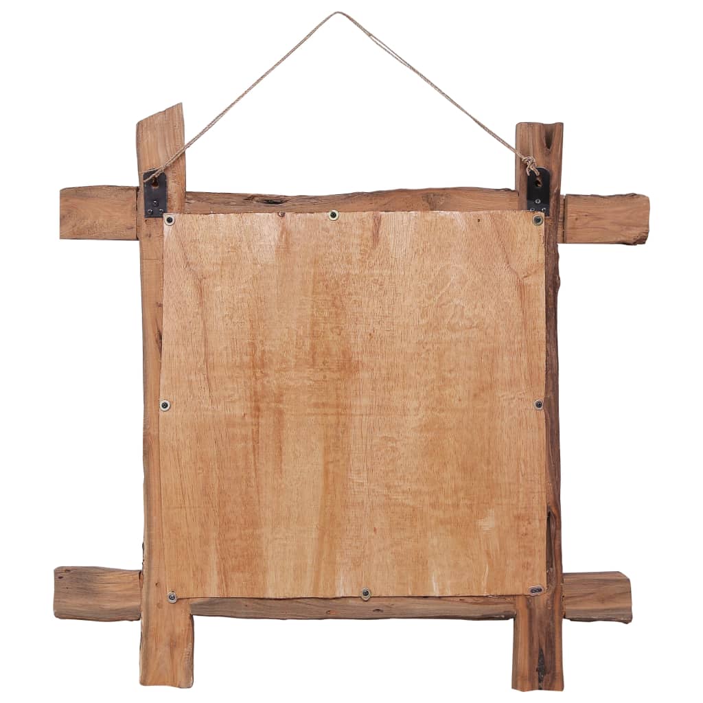 Vidaxl miroir en bois blocks70x70 cm teck recyclé naturel