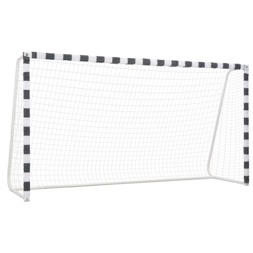 Vidaxl voetbaldoel 300x160x90 cm metaal zwart en wit