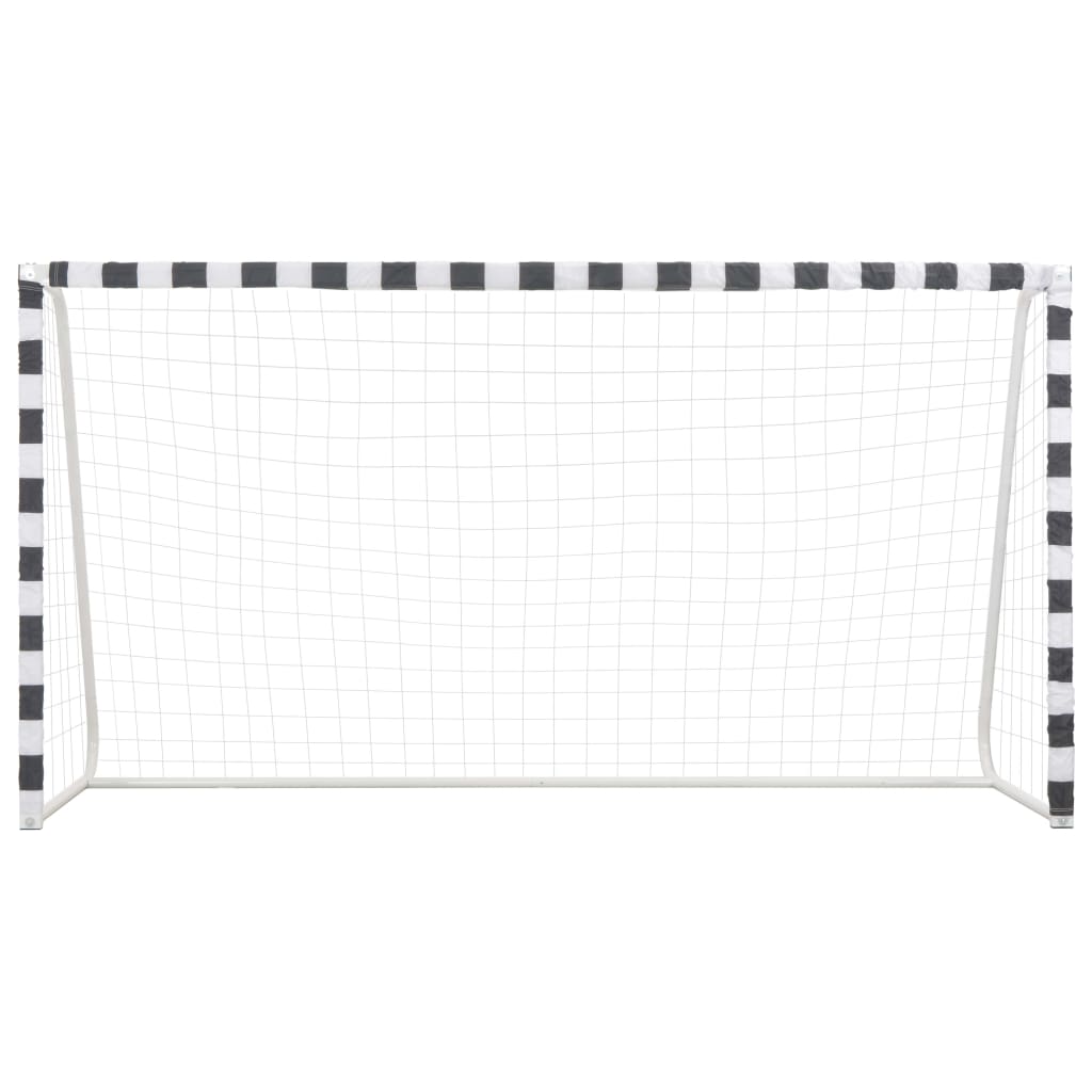 Vidaxl football goal 300x160x90 cm Metal Black and White