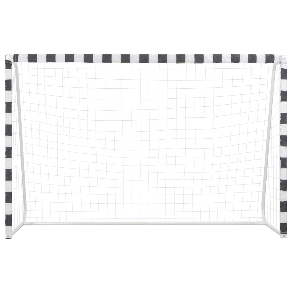 Vidaxl fotballmål 300x200x90 cm metall svart og hvitt