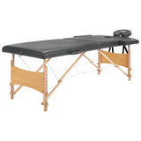 Vidaxl Massage Table s 2 zónami 186x68 cm Dřevěný rám antracit