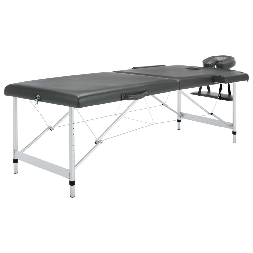 Vidaxl Massagebord med 2 zoner 186x68 cm aluminiumram Anthracite