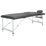 Table de massage Vidaxl avec 2 zones 186x68 cm Cadre d'aluminium anthracite