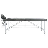 Table de massage Vidaxl avec 2 zones 186x68 cm Cadre d'aluminium anthracite