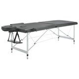 Vidaxl Massage Table s 2 zónami 186x68 cm hliníkový rám antracit