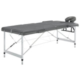 Vidaxl massagetafel met 3 zones 186x68 cm aluminium frame antraciet