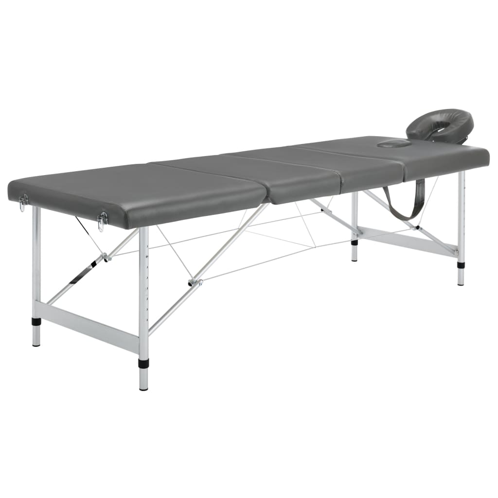 Vidaxl Massagebord med 4 zoner 186x68 cm aluminiumsramme Antracit