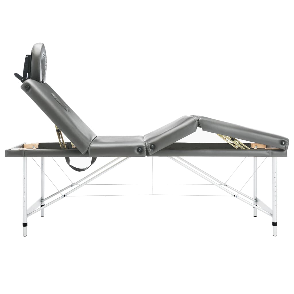 Vidaxl Massagebord med 4 zoner 186x68 cm aluminiumram Anthracite