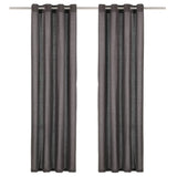 Cortinas Vidaxl con anillos de metal 2 PCS 140x245 cm de algodón antracita