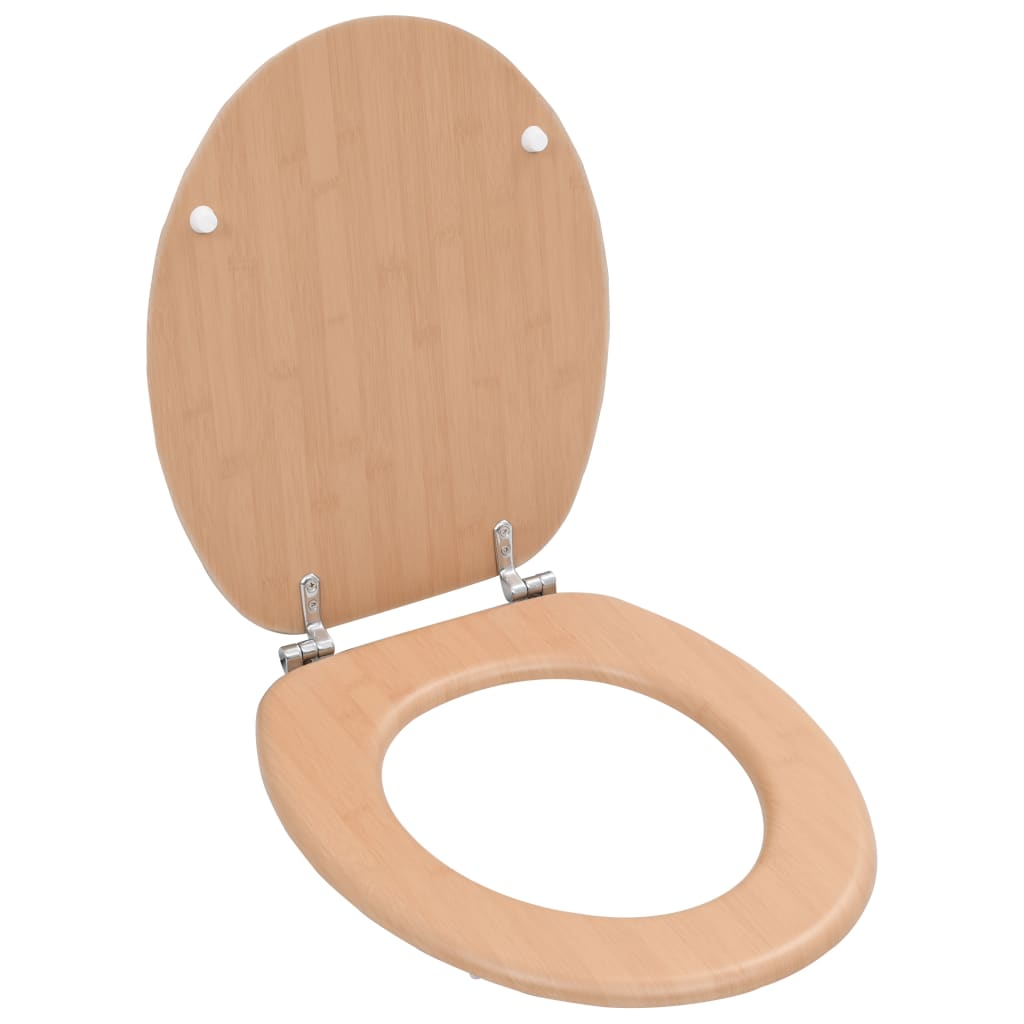 Vidaxl toalettstolar 2 st med lock bambu design mdf