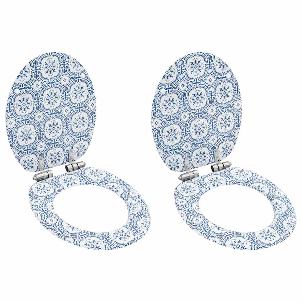 Vidaxl Toilet Seads 2 ST avec couvercles en porcelaine MDF à couvercles mdf
