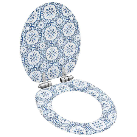 Abattants de toilette VidaXL 2 pcs avec couvercles à fermeture douce design en porcelaine MDF
