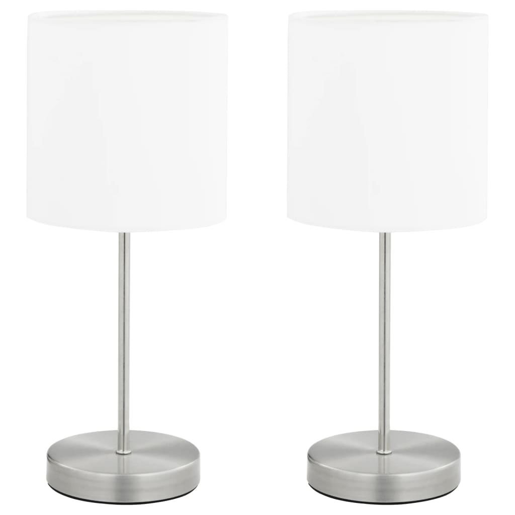 Lampes de table vidaxl 2 sts avec un bouton de jonction e14 blanc