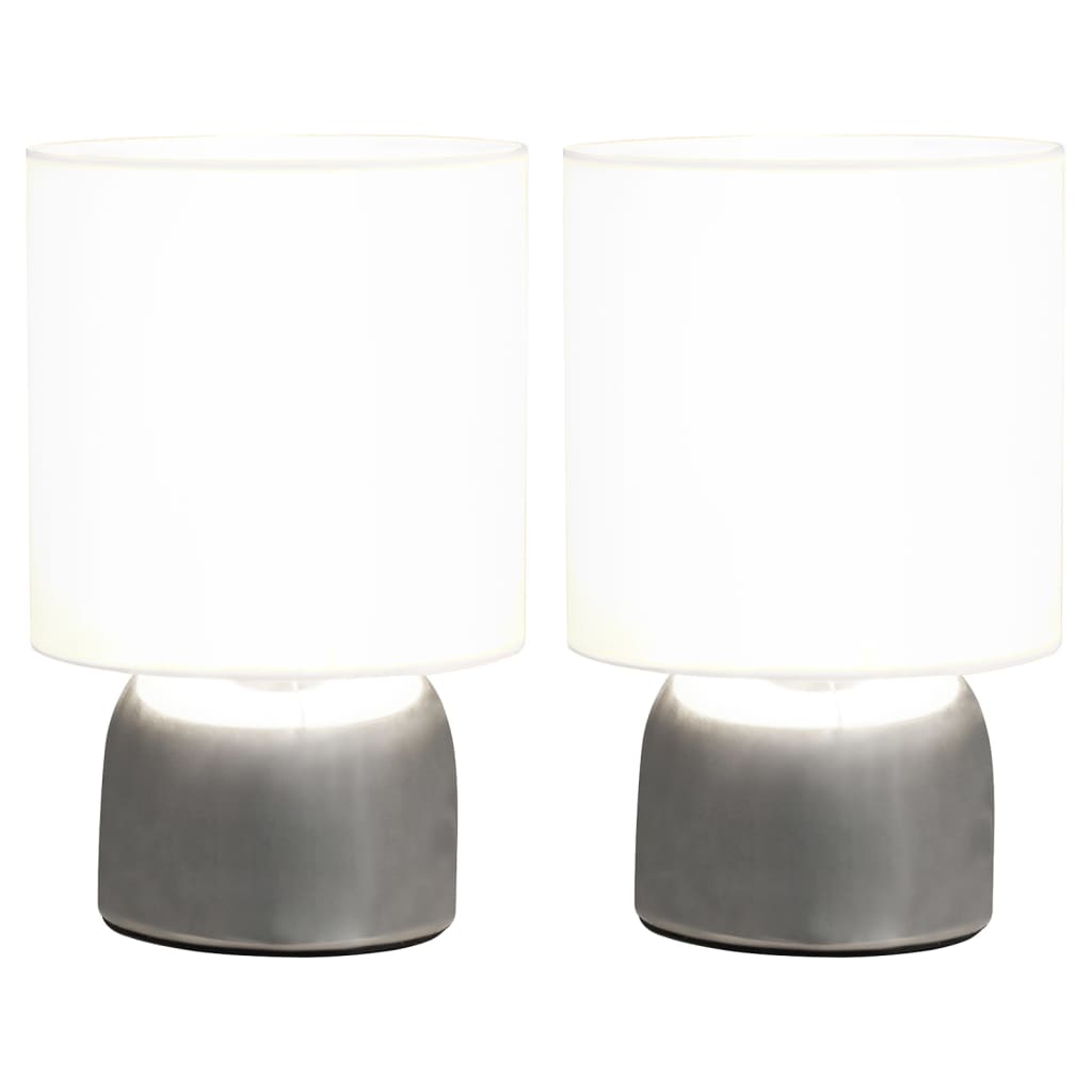 VIDAXL TABLE LAMPS 2 STS MED EN JUNKTION Knap E14 Hvid