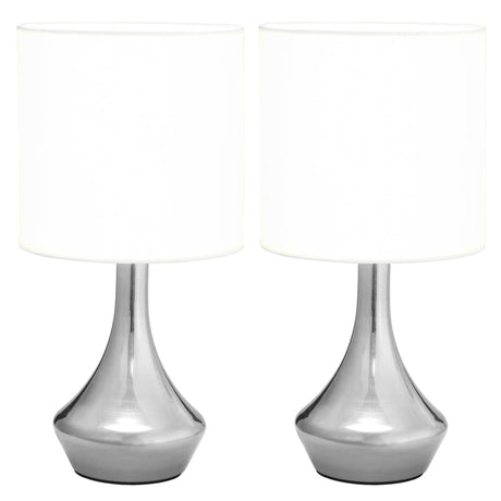 VidaXL lampes de table 2 pcs avec bouton tactile E14 blanc