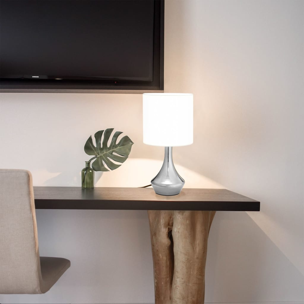 VidaXL lampes de table 2 pcs avec bouton tactile E14 blanc