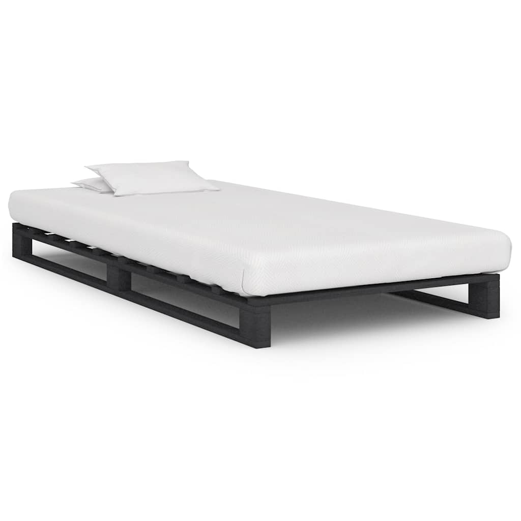 Vidaxl bedframe pallet massief grenenhout grijs 100x200 cm