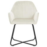 Vidaxl eetkamerstoelen 6 st fluweel crèmekleurig