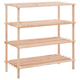 Rack à chaussures Vidaxl 4 couches solides en pin massif