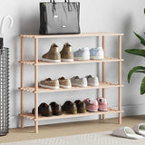 Rack à chaussures Vidaxl 4 couches solides en pin massif