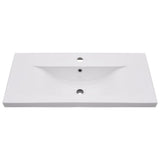 Vidaxl construida -en mesa de lavado 81x39.5x18.5 cm de cerámica blanca