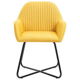 Vidaxl eetkamerstoelen 6 st stof geel