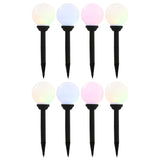 Lampes solaires Vidaxl 8 ST LED autour de 15 cm RVB