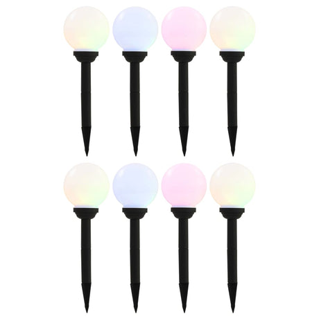 Lampes solaires Vidaxl 8 ST LED autour de 15 cm RVB