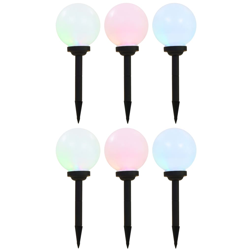 VidaXL Lampes solaires 6 pcs LED ronde 20 cm RVB