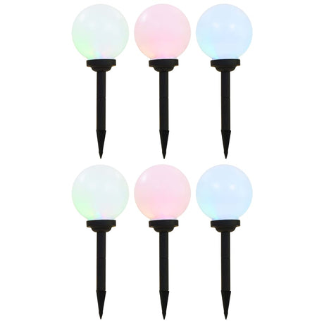 VidaXL Lampes solaires 6 pcs LED ronde 20 cm RVB