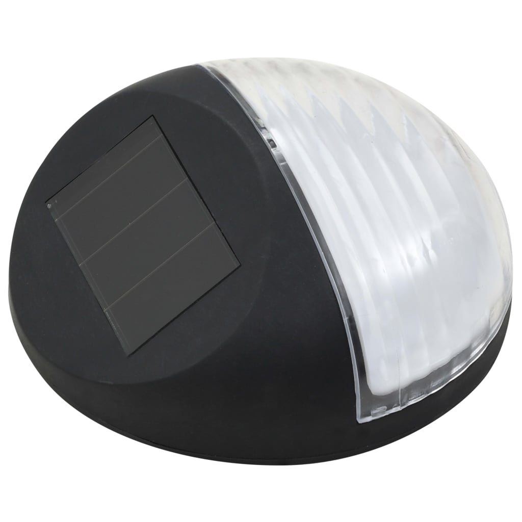 Vidaxl Lampade a parete solare LED 24 mtre rotonde nera