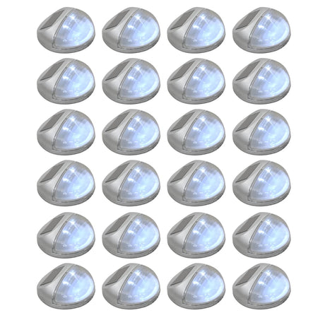 Les lampes murales solaires Vidaxl LED 24 ST Round Silver Colored