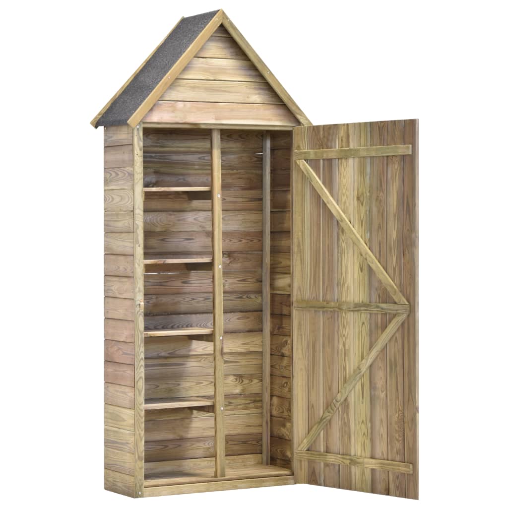 Vidaxl garden shed with door 69.5x32x178 cm impregnated pine wood