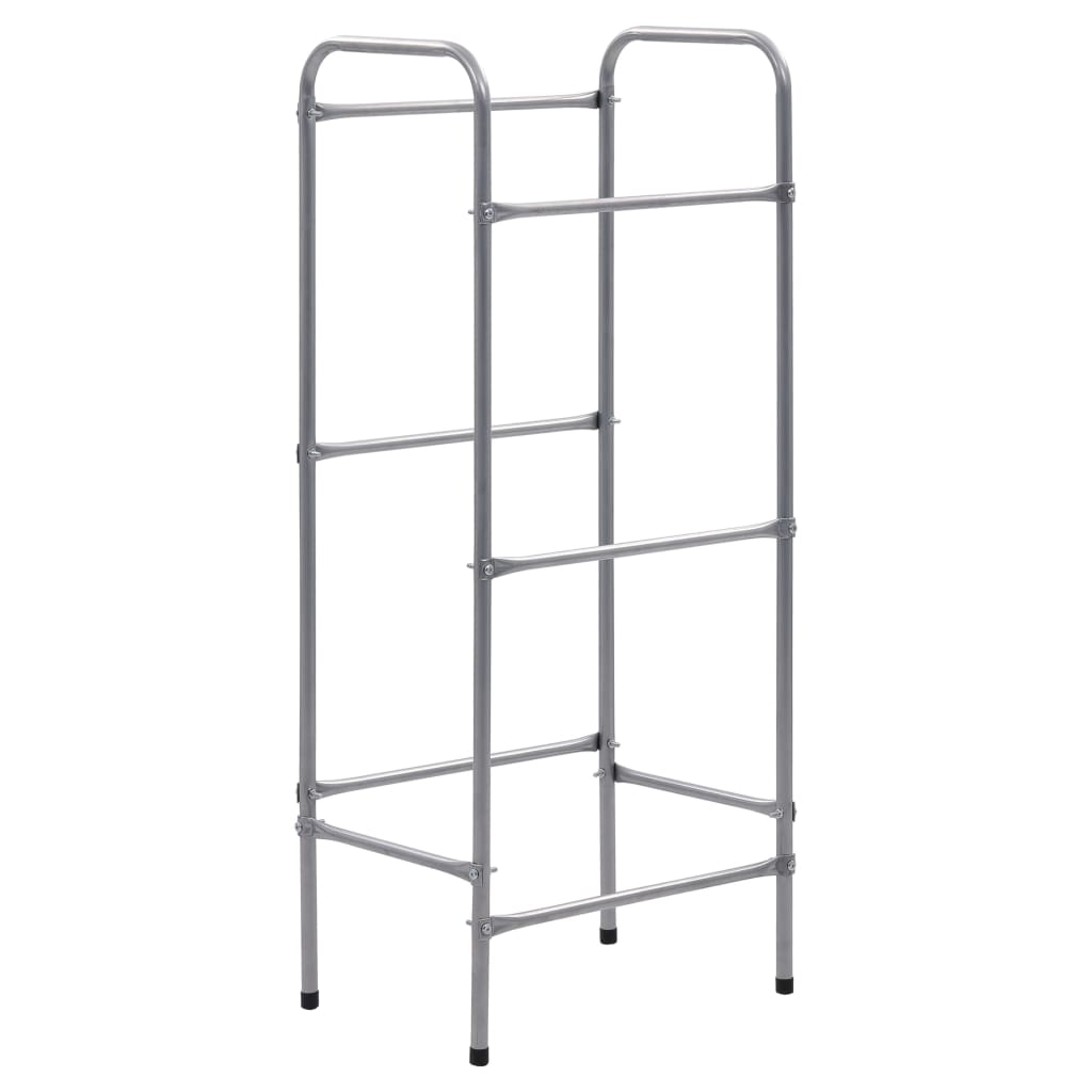 Vidaxl Storage Rack til 3 kasser 50x33x116 stål sølvfarvet