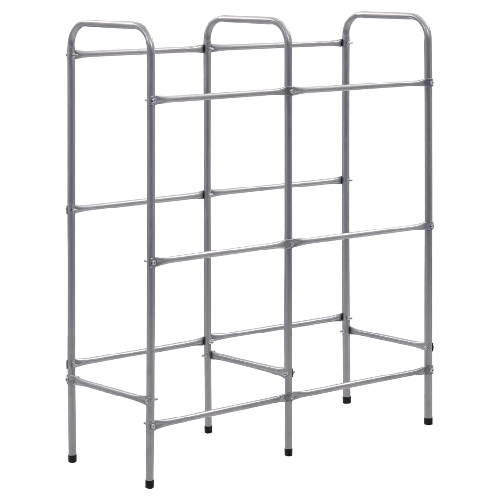 VidaXL Opbergrek voor 6 kratten 96x33x116 cm steel zilverkleurig