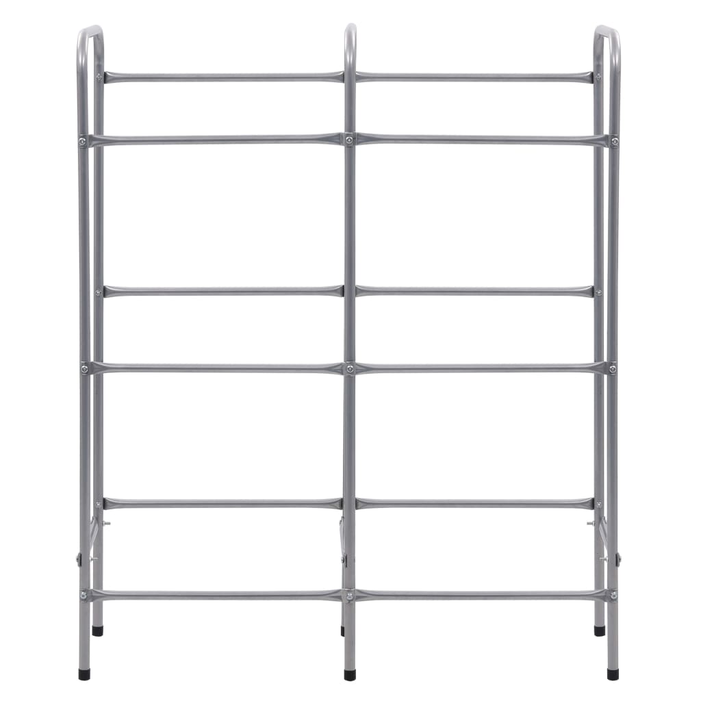 Rack de almacenamiento Vidaxl para 6 cajas 96x33x116 cm de acero de color plateado