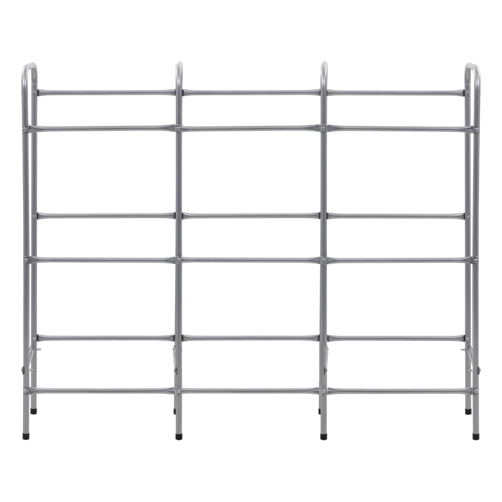 Vidaxl storage rack for 9 crates 145x33x116 steel silver colored