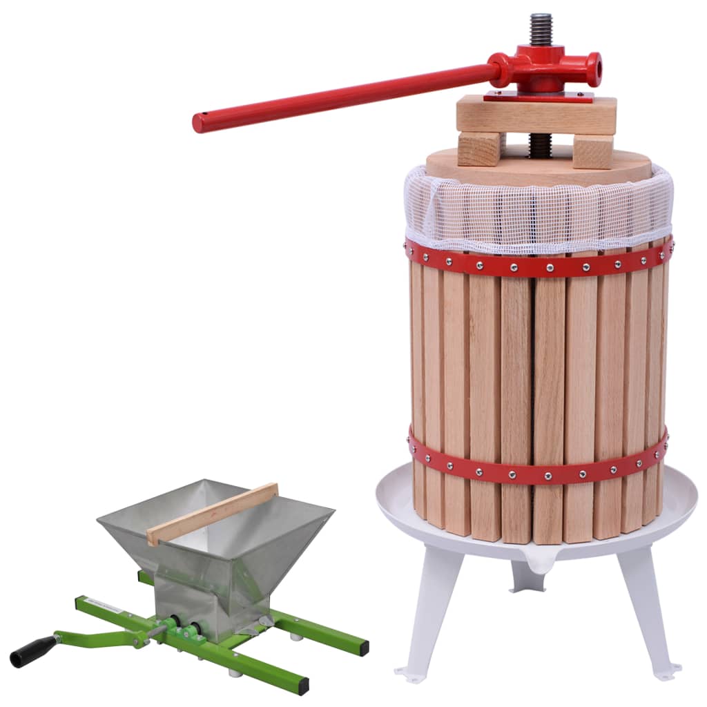 Vidaxl Press de vino de frutas de 2 piezas con set de pistilo