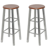 Vidaxl barkrukken 4 st mdf bruin en zilver