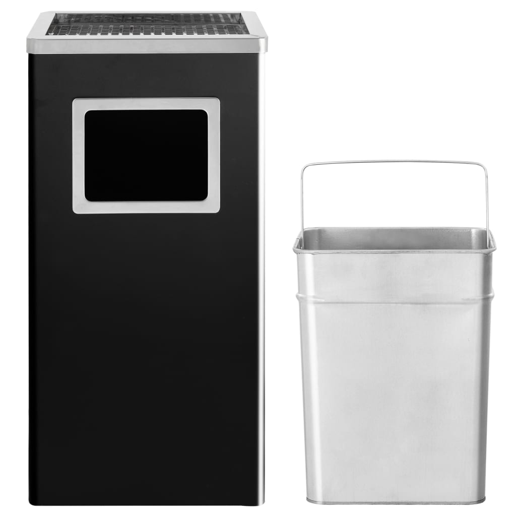 Vidaxl Ashtray Trash Hotel 45 L en acier noir