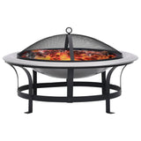 Vidaxl Garden Fire med grill 76 cm rustfrit stål