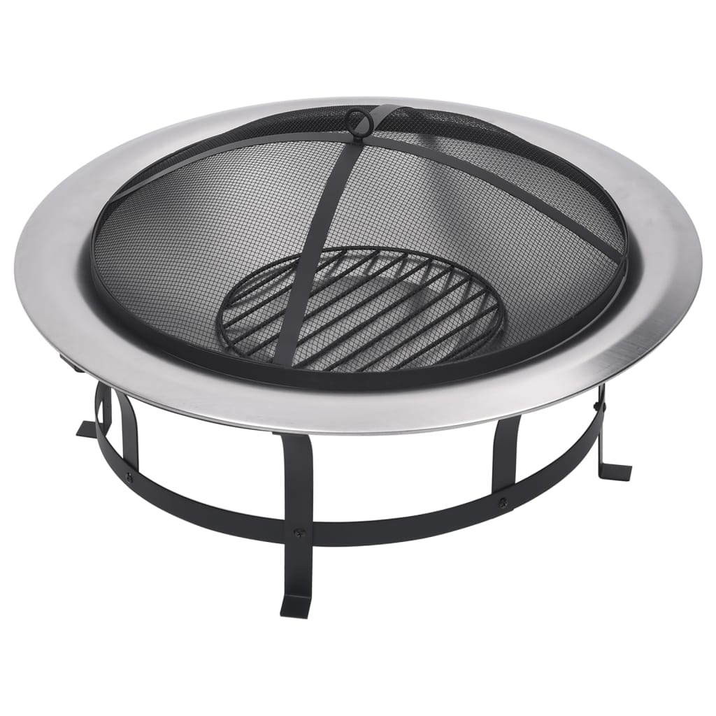 Vidaxl Garden Fire con grill da 76 cm in acciaio inossidabile