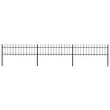 Vidaxl Garden Fence With Spears Top 5.1x0.6 M stål svart