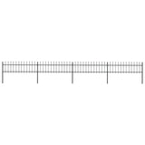 Vidaxl Garden Fence s Spears Top 6,8x0,6 m Steel Black