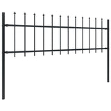 Vidaxl garden fence with spears top 8.5x0.6 m steel black