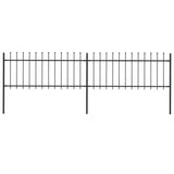 Vidaxl Garden Fence con Spears Top 3,4x0,8 m in acciaio nero