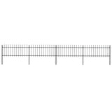 Vidaxl Garden Fence s Spears Top 6,8x0,8 M Steel Black