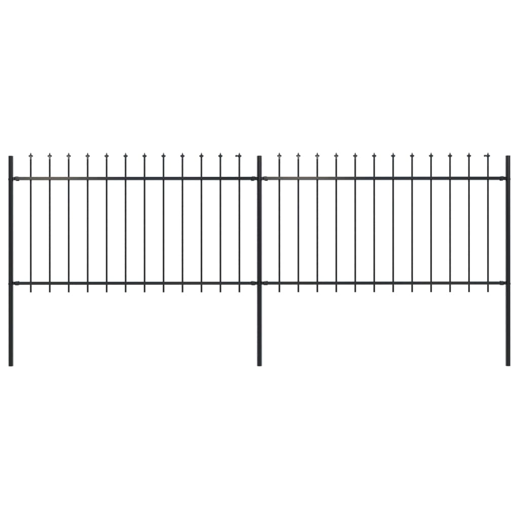 Vidaxl Garden Fence With Spears Top 3.4x1 M stål svart